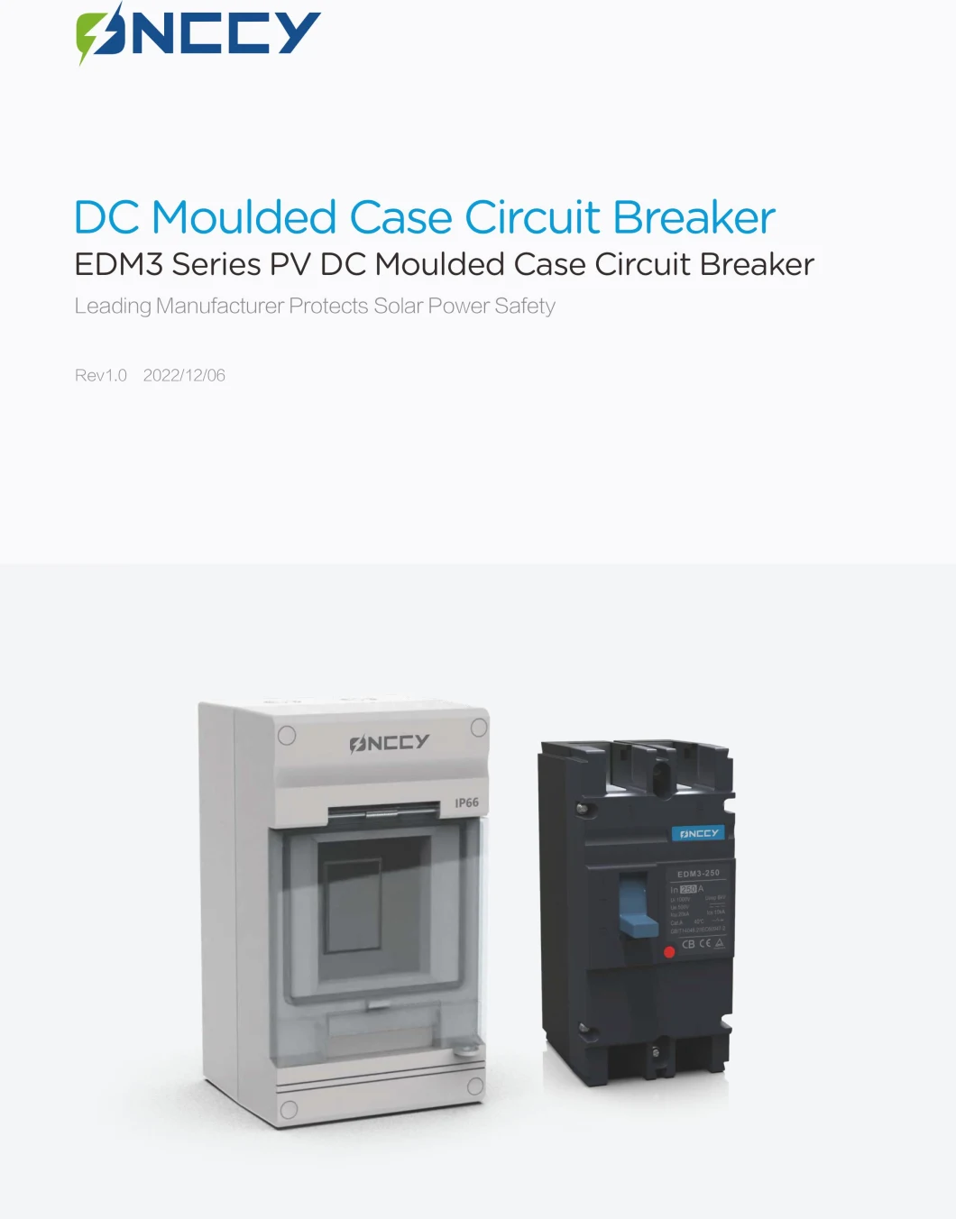 DC MCCB 500V 2p 125A 250A Solor PV Moulded Case Circuit Breaker
