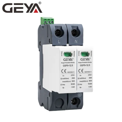 Gyea GPS9-12.5 Dispositif de protection contre les surtensions 2p SPD CE Rail DIN 2p 3p 20ka 40ka 12V 110V 220V 1000V DC Dispositif de protection solaire extérieur contre les surtensions