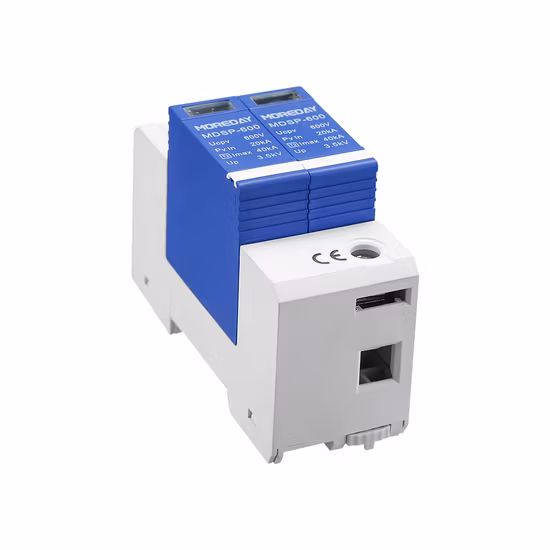 Sinoasian 2p 500V 800V 1000V DC PV Solar 20ka 40ka Dispositif de protection contre les surtensions avec protection contre l'éclairage