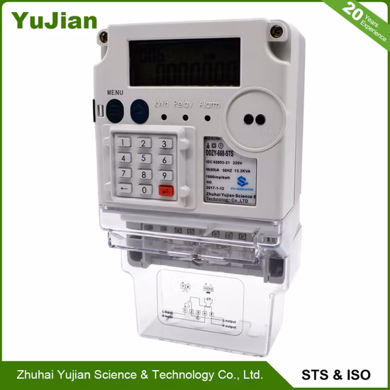 Compteur d'énergie intelligent à prépaiement monophasé avec approbation STS 220V